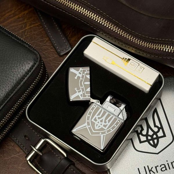 Електроімпульсна запальничка з патріотичним гравіюванням Електроімпульсна запальничка з патріотичним гравіюванням фото