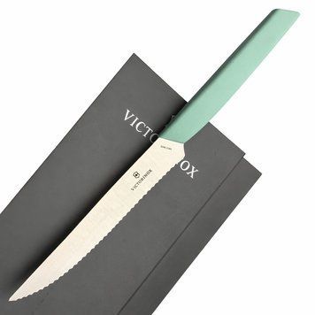 Ніж для стейка та піци Victorinox SWISS MODERN 12см хвил зелен 6.9006.12W41 6.9006.12W41 фото