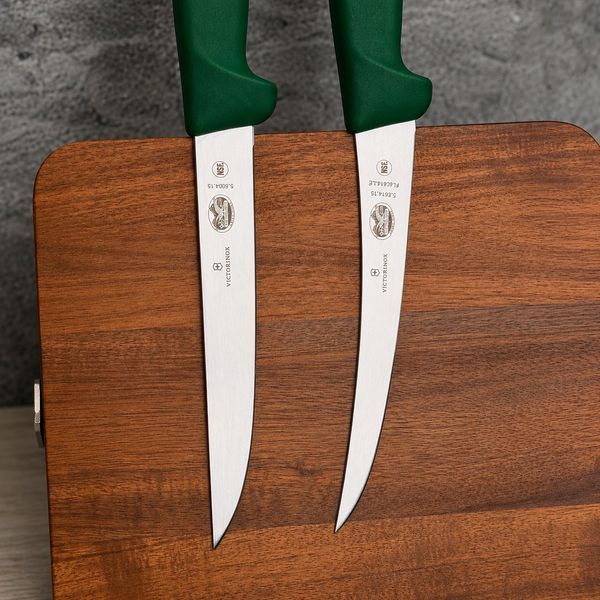 Набір обвалочних ножів Victorinox Fibrox 15 см (2 шт) Набір зелений  фото
